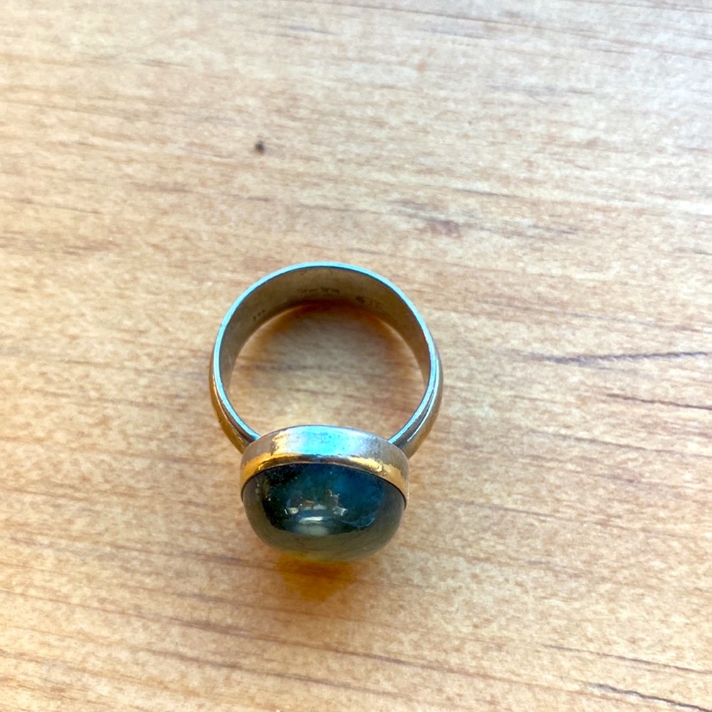 Labradorite Set In Sterling Silver And 18 K Gold … - image 2